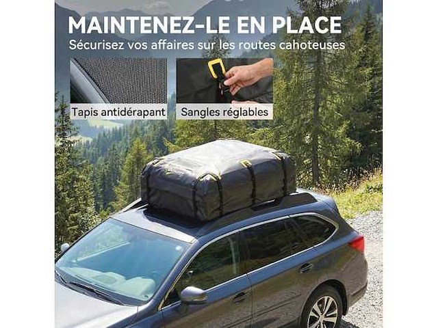 Zachte dakbox 594,3 l – 10 verstelbare banden – waterdicht 500d oxfordstof – maximaal 50 kg - afbeelding 4 van  4