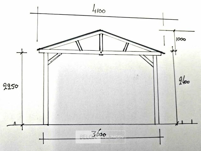 Zadeldak douglas 1550x400x325cm bxdxh in cm - afbeelding 6 van  6