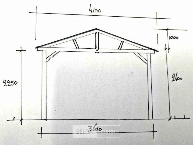 Zadeldak douglas, afm 880x400x325cm bxdxh in cm - afbeelding 6 van  6