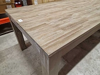 Zago teak interieurtafel greywash 240 x 100cm met blokpoten - afbeelding 4 van  4