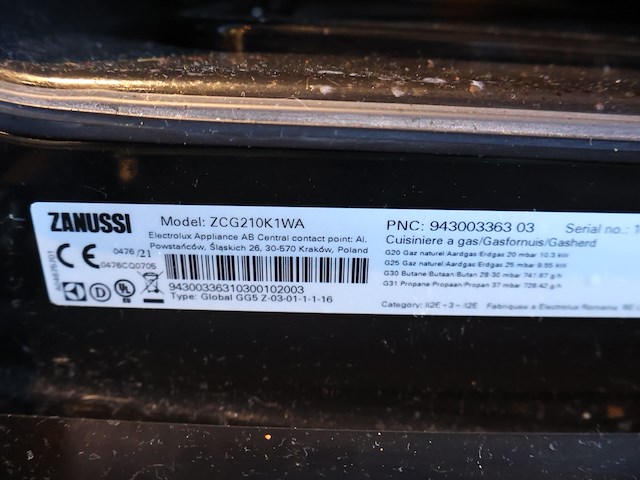 Zanussi oven met kookplaat gas - afbeelding 9 van  12