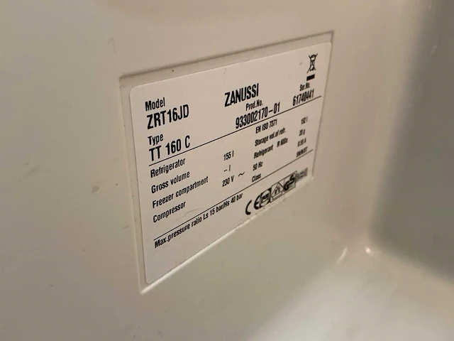 Zanussi tt160c koelkast - afbeelding 4 van  4