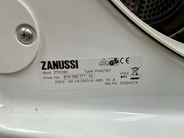 Zanussi zte285 droogkast - afbeelding 5 van  5