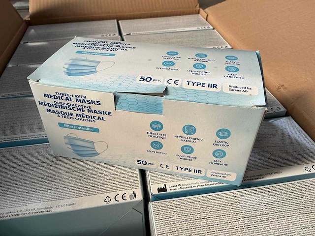 Zarena ad type iir wegwerp mondmasker (4800x) - afbeelding 1 van  5