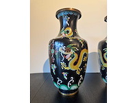 Zeer groot chinees set cloisonné emaille kunst - afbeelding 3 van  20