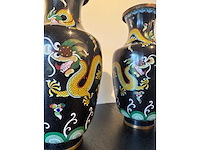 Zeer groot chinees set cloisonné emaille kunst - afbeelding 4 van  20