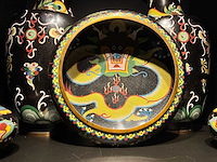 Zeer groot chinees set cloisonné emaille kunst - afbeelding 11 van  20