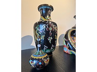 Zeer groot chinees set cloisonné emaille kunst - afbeelding 15 van  20