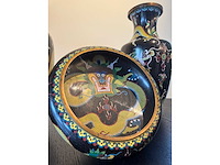 Zeer groot chinees set cloisonné emaille kunst - afbeelding 18 van  20