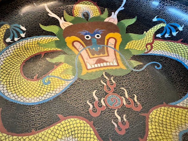 Zeer groot chinees set cloisonné emaille kunst - afbeelding 20 van  20