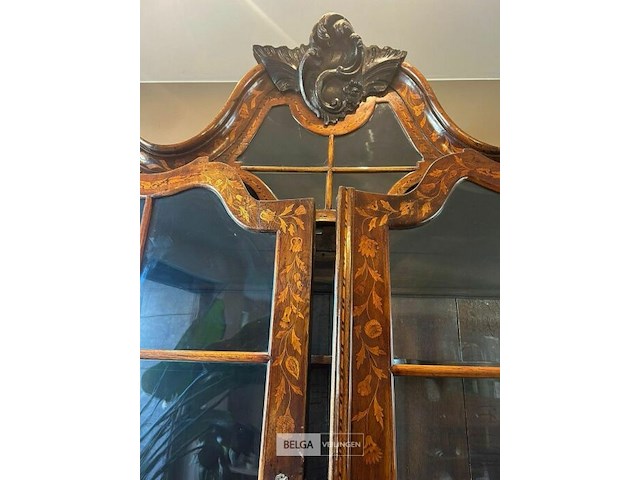 Zeer uitzonderlijke vitrinekast van hollandse maraichere e - afbeelding 7 van  7