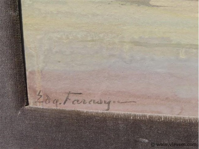 Zeezicht, aquarel, farasyn edgard - afbeelding 3 van  3