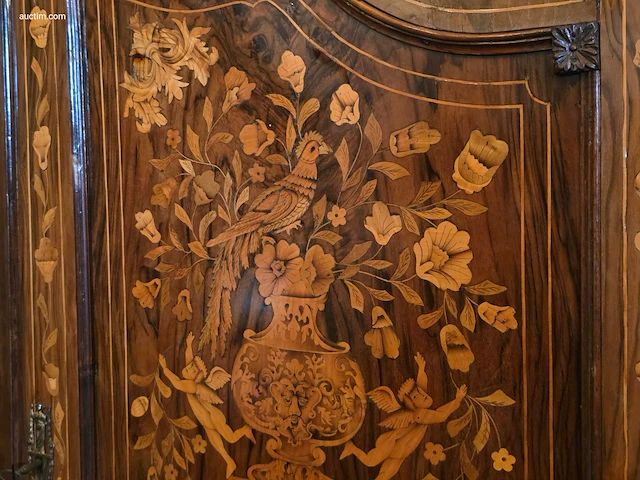 Zeldzaam hollands 18e-eeuws marqueterie kabinet... - afbeelding 3 van  6