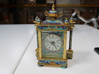 Zeldzame chinese cloisonné tafelklok - afbeelding 1 van  7