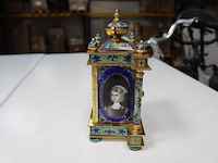 Zeldzame chinese cloisonné tafelklok - afbeelding 2 van  7