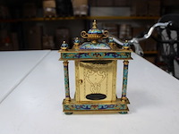 Zeldzame chinese cloisonné tafelklok - afbeelding 3 van  7