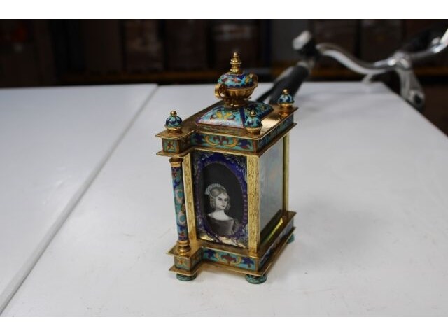 Zeldzame chinese cloisonné tafelklok - afbeelding 5 van  7