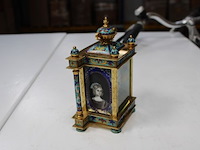 Zeldzame chinese cloisonné tafelklok - afbeelding 5 van  7
