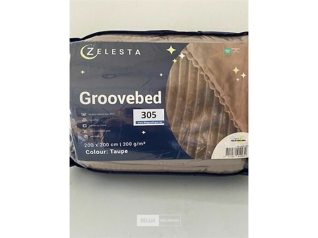 Zelesta groovebed taupe 200 x 200 200 gr - afbeelding 1 van  3