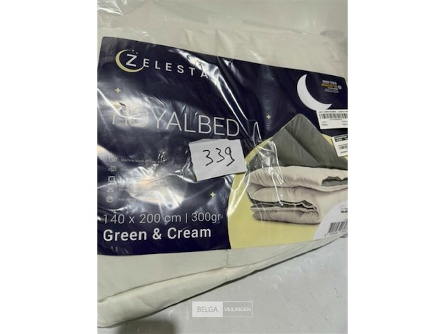 Zelesta royalbed green & cream 140 x 200 300 gr - afbeelding 2 van  3