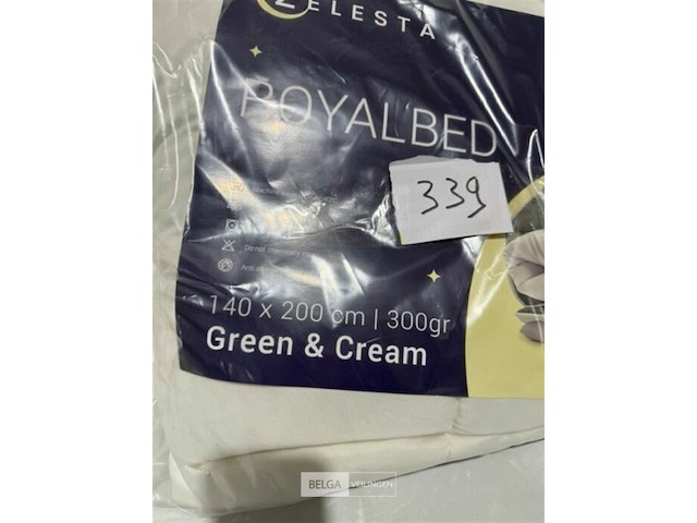 Zelesta royalbed green & cream 140 x 200 300 gr - afbeelding 3 van  3