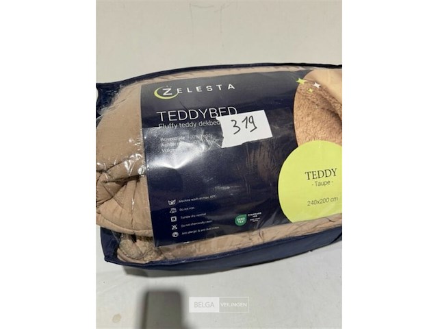 Zelesta royalbed teddy taupe 240 x 200 cm 300 gr - afbeelding 3 van  3