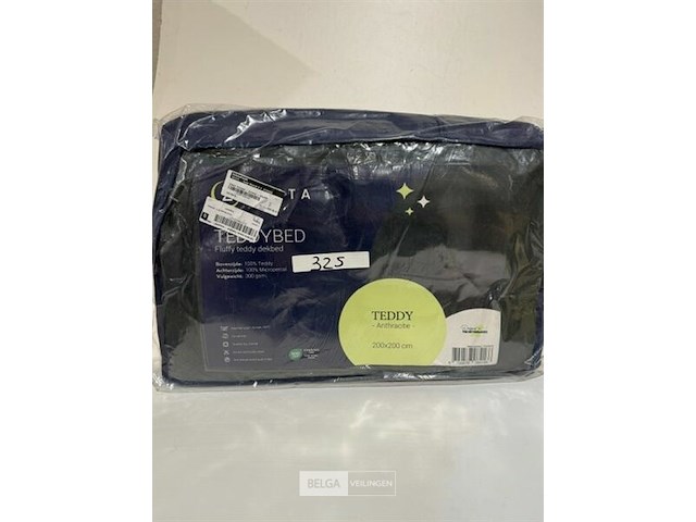 Zelesta teddybed fluffy anthracite 200x200 300 gr - afbeelding 1 van  3