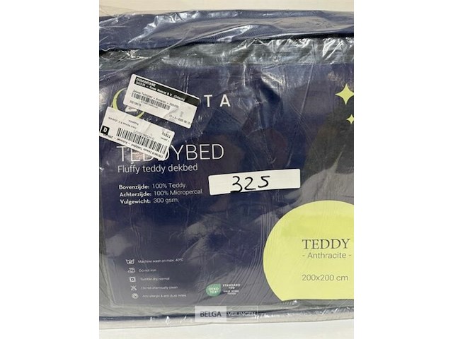 Zelesta teddybed fluffy anthracite 200x200 300 gr - afbeelding 3 van  3