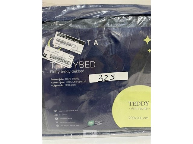 Zelesta teddybed fluffy anthracite 200x200 300 gr - afbeelding 3 van  3