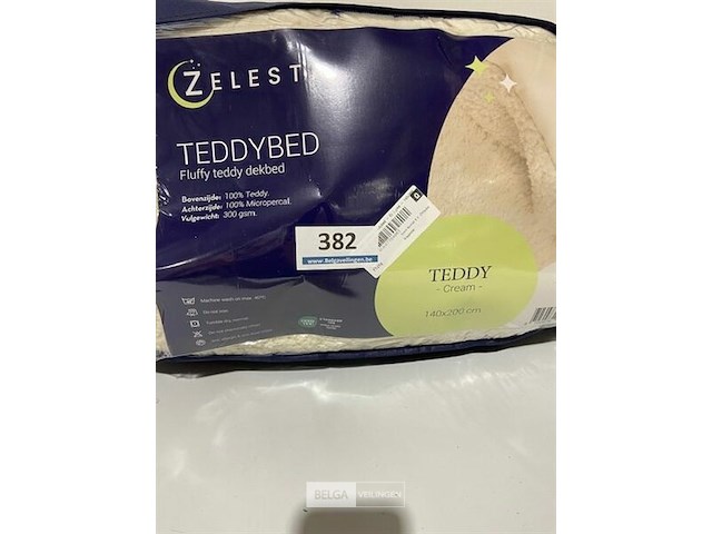 Zelesta teddybed fluffy cream 140 x 200 300 gr - afbeelding 1 van  3