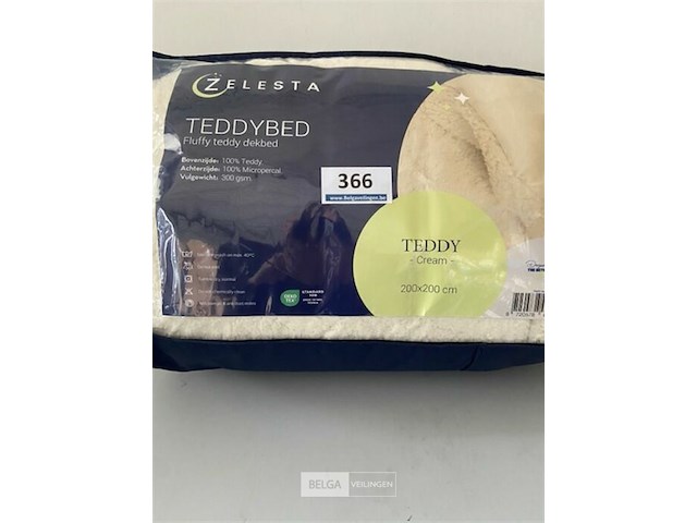 Zelesta teddybed fluffy green 200 x 200 300 gr - afbeelding 1 van  3