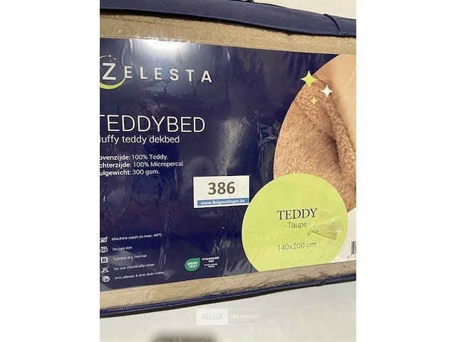 Zelesta teddybed fluffy taupe 140 x 200 300 gr - afbeelding 3 van  3