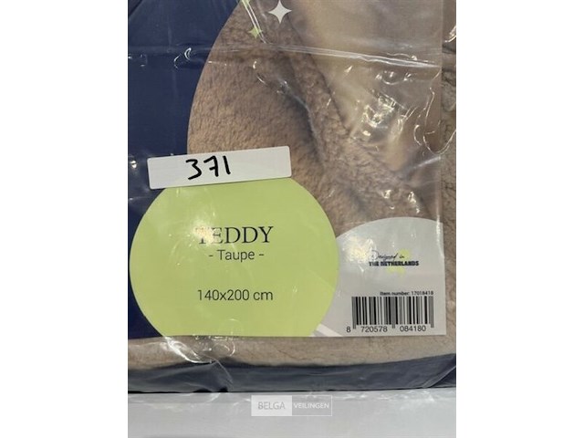 Zelesta teddybed fluffy taupe 140x200 300 gr - afbeelding 3 van  3