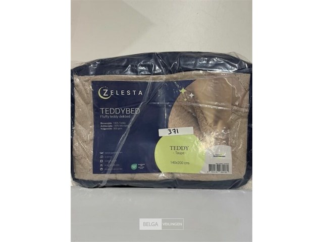 Zelesta teddybed fluffy taupe 140x200 300 gr - afbeelding 2 van  3