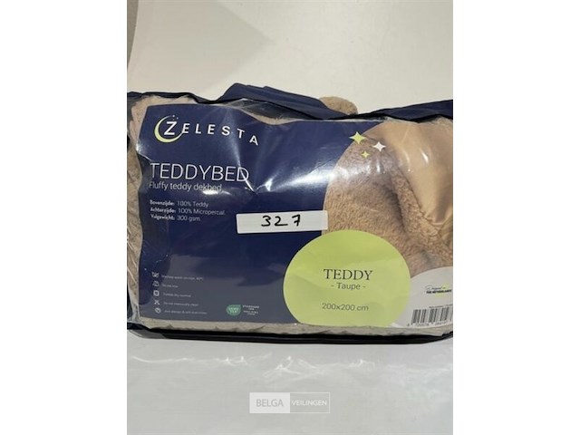 Zelesta teddybed fluffy taupe 200x200 300 gr - afbeelding 1 van  3