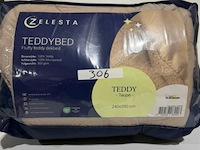 Zelesta teddybed fluffy taupe 240x200 300 gr - afbeelding 1 van  3