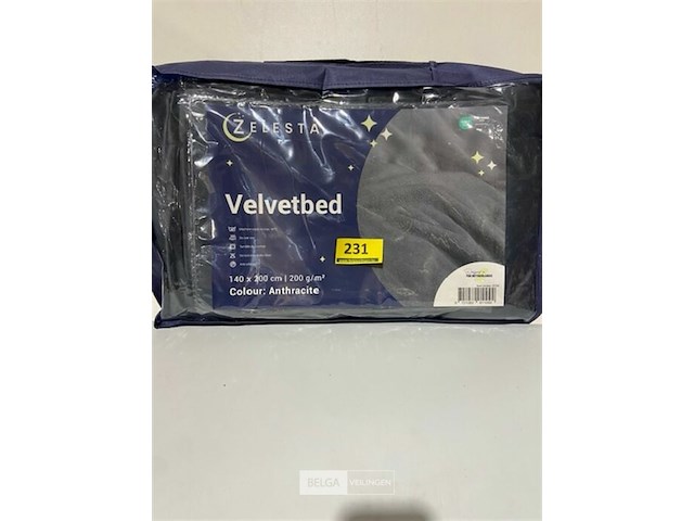 Zelesta velvetbed 140x200 antracite - afbeelding 2 van  3