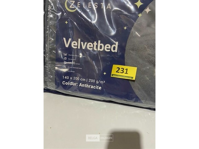 Zelesta velvetbed 140x200 antracite - afbeelding 3 van  3