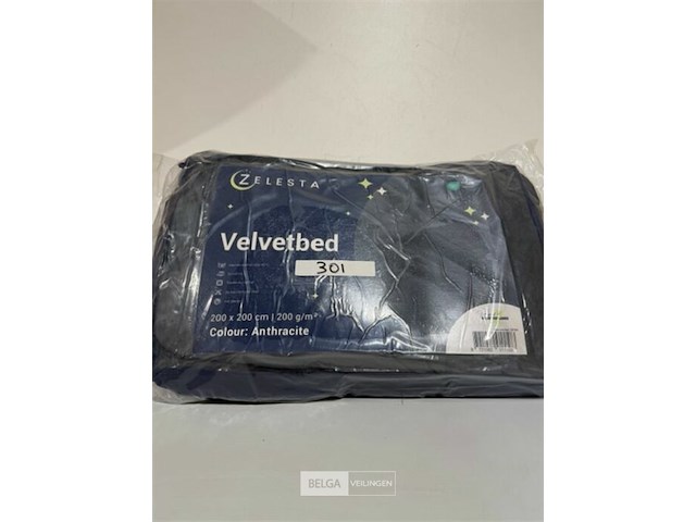 Zelesta velvetbed 200x200 anthracite 200 gr - afbeelding 2 van  3
