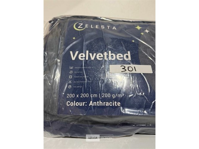 Zelesta velvetbed 200x200 anthracite 200 gr - afbeelding 3 van  3