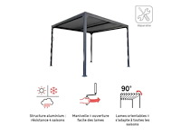 Zelfdragende bioklimatologische pergola first ii aluminiumantracietgrijs, 9m² - afbeelding 6 van  15