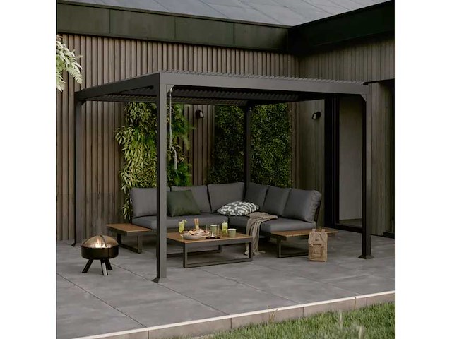 Zelfdragende bioklimatologische pergola first ii aluminiumantracietgrijs, 9m² - afbeelding 8 van  15