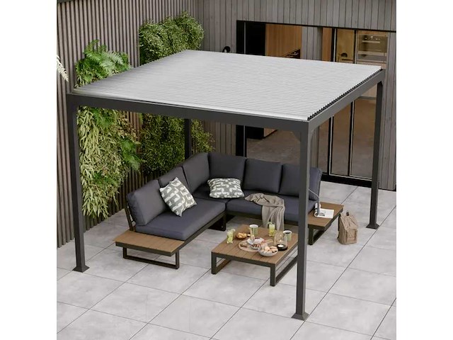 Zelfdragende bioklimatologische pergola first ii aluminiumantracietgrijs, 9m² - afbeelding 10 van  15