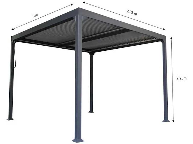 Zelfdragende bioklimatologische pergola first ii aluminiumantracietgrijs, 9m² - afbeelding 11 van  15