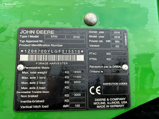 Zelfrijdende veldhakselaar john deere 8700i - afbeelding 13 van  22