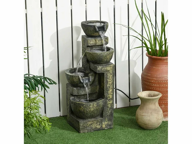 Zen ornamental garden fountain met verstelbare doorstroming en onderwaterpomp inbegrepen - afbeelding 1 van  5