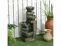 Zen ornamental garden fountain met verstelbare doorstroming en onderwaterpomp inbegrepen