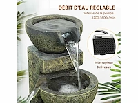 Zen ornamental garden fountain met verstelbare doorstroming en onderwaterpomp inbegrepen - afbeelding 5 van  5