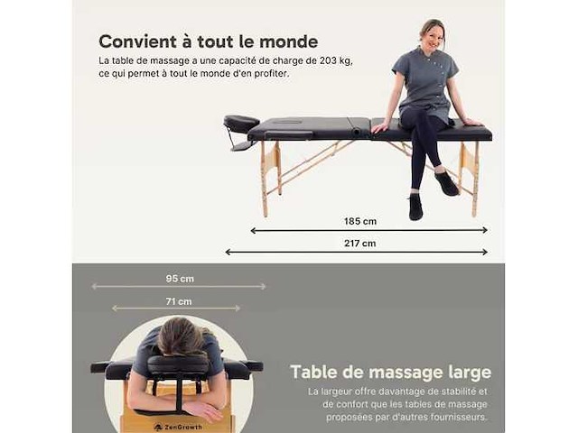 Zengrowth opvouwbare massagetafel - afbeelding 3 van  7