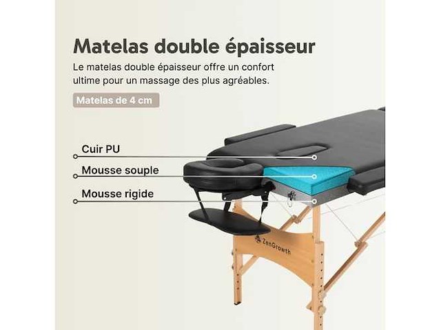 Zengrowth opvouwbare massagetafel - afbeelding 4 van  7